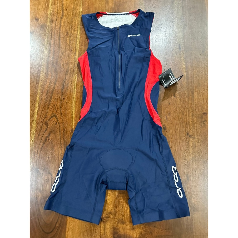 Orca Core Race Suit Mens Triathlon Trisuit Navy Red Size L NWT